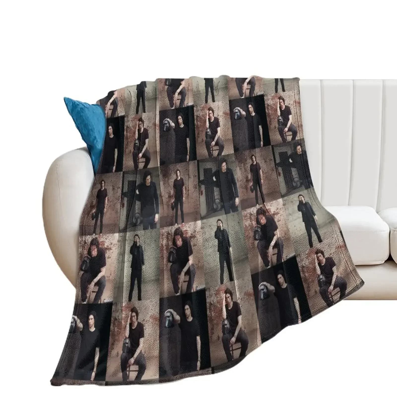 Adam Driver for Rolling Stone Grid Collage Throw Blanket funny gift Soft Plush Plaid Thermal Blankets