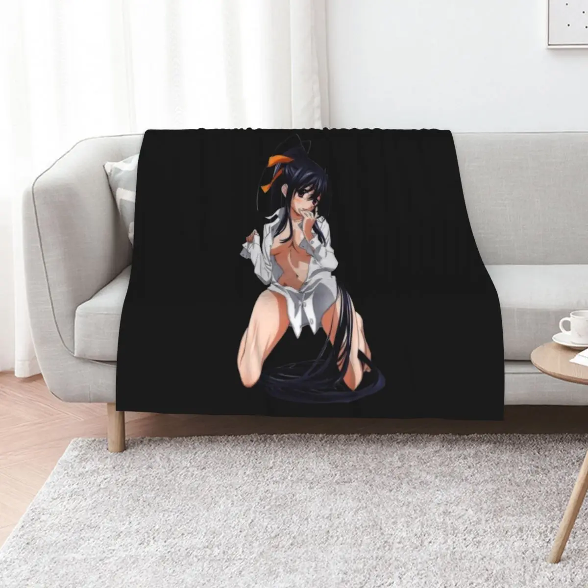

Akeno Himejima Black hair Fiction Mangaka Throw Blanket Luxury St Decorative Sofas heavy to sleep Fashion Sofas Blankets