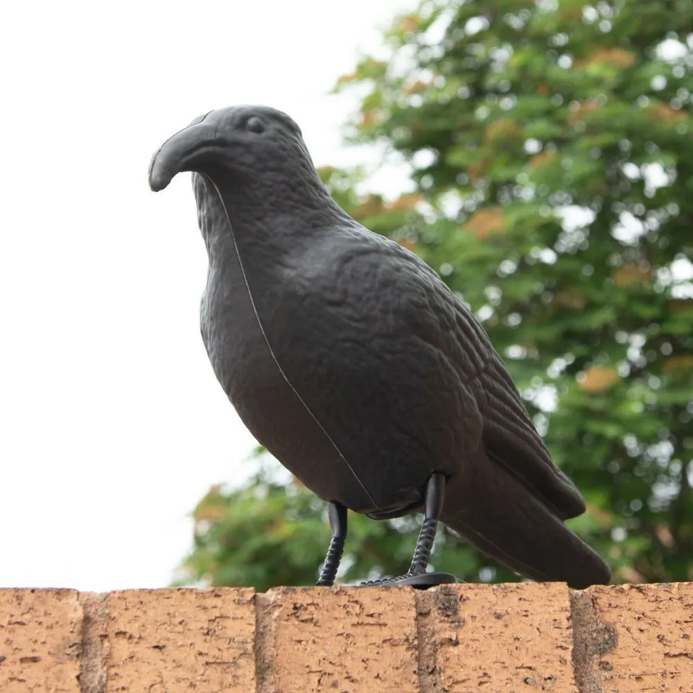 Halloween Black Life Size Crow Deterrent Repellent Scarer Pigeon Scarecrow Decorative Weed Pest Decoy Courtyard Garden
