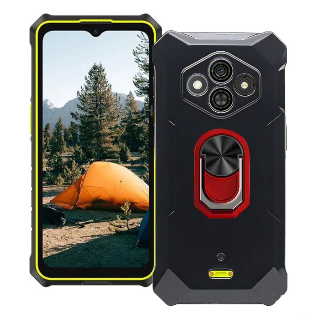 For Ulefone RugKing 3 Pro 6.56" Back Finger Ring Soft TPU Silicone Case Ulefone RugKing 3 Pro RugKing3 Pro Bracket Phone Cover