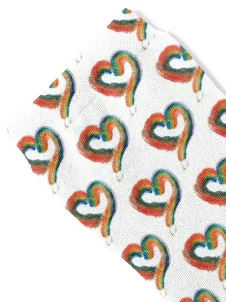 Rainbow heart Socks new year Novelties funny sock sport Men's Socks Women's