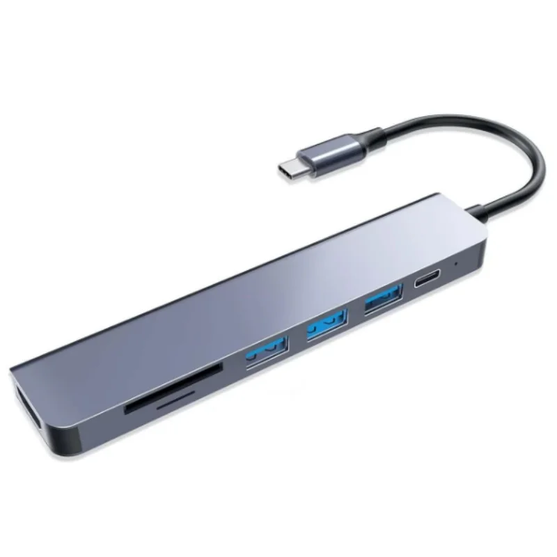 7-in-1 Expansion Dock Multi-Function Type-C Converter for Tablet Gaming Handheld Device - USB 3.0 HDMI SD Card Reader And More