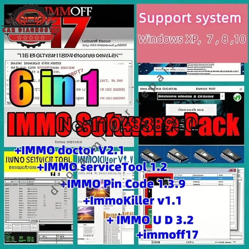 Hot IMMO OFF software pack immoff 17 IMMO doctor  IMMO service tool+ImmoKiller+IMMO Pin Code Calculator+IMMO Universal Decoding