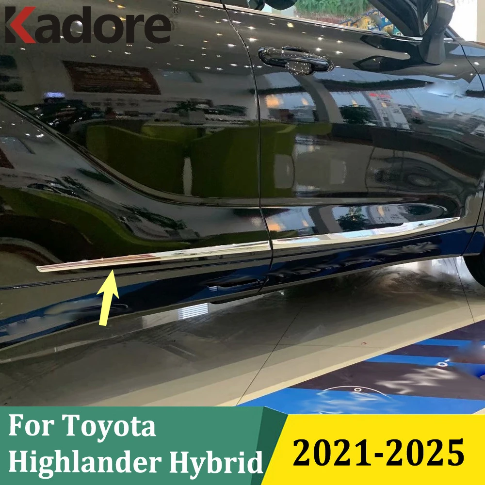 

For Toyota Highlander Hybrid 2021 2022 2023 2024 2025 Side Door Body Molding Trim Cover Styling Protector Exterior Accessories