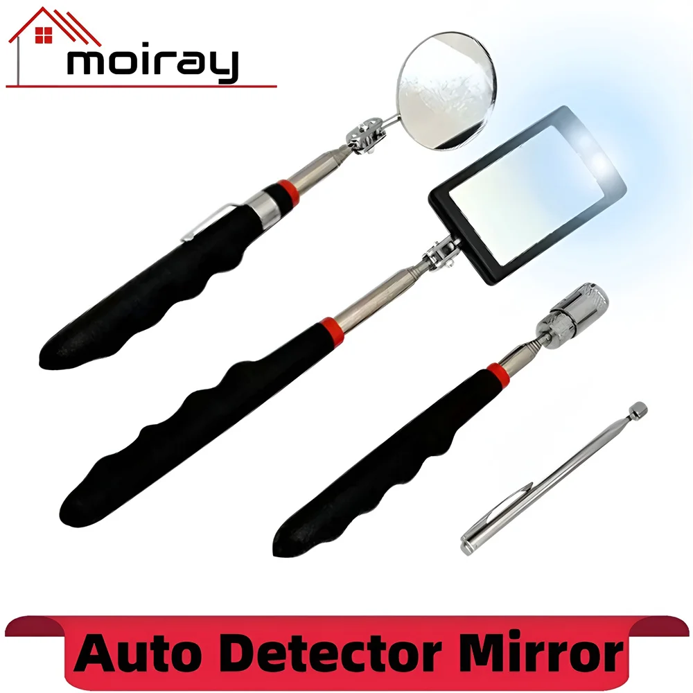 Engine Chassis Inspection Auto Repair Detector Mirror of Multi-directional Folding Telescopic LED Light Reflector