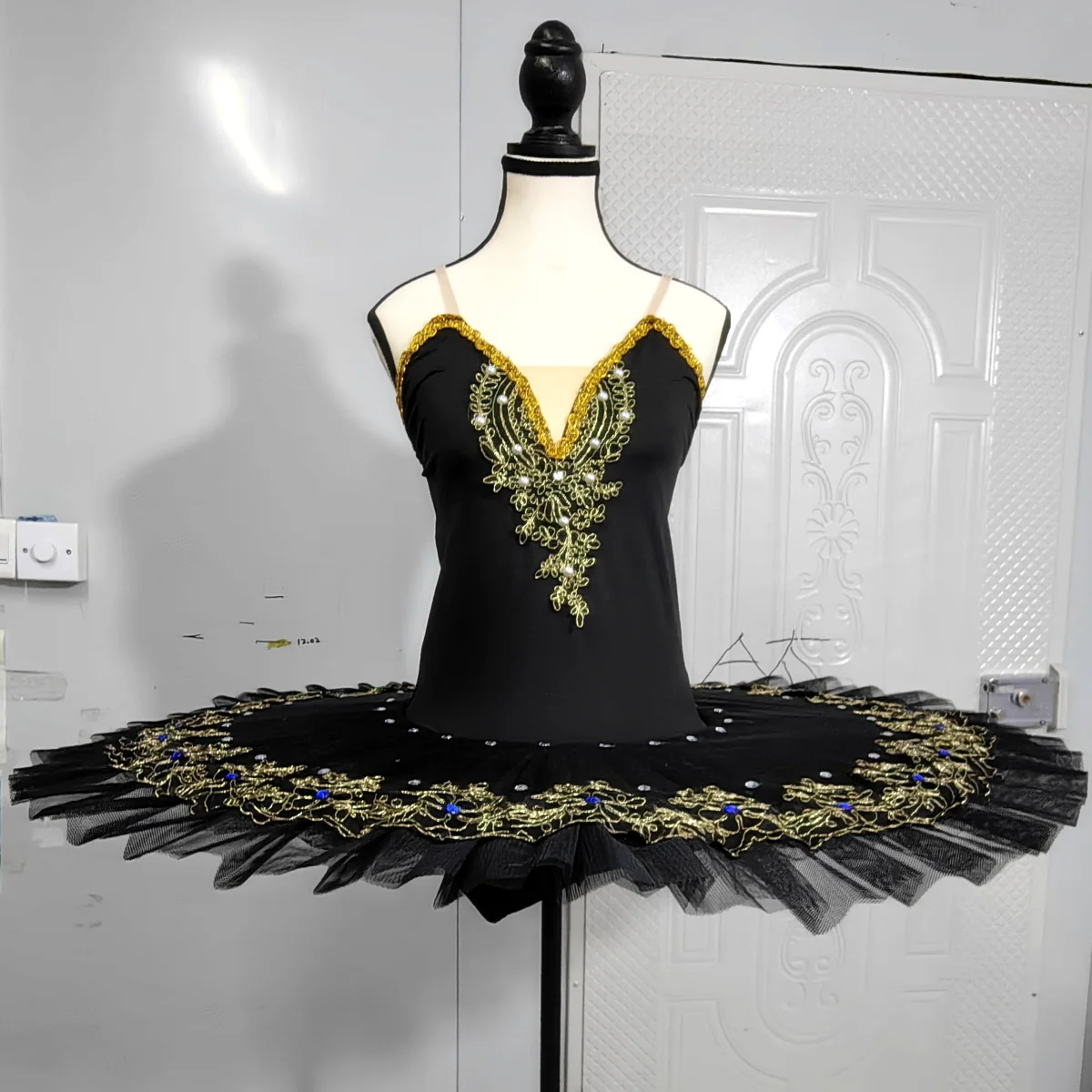 Tutús de Ballet profesionales negros para niñas, vestido de Ballet del lago de los cisnes, ropa de baile, vestido de patinaje artístico de bailarina