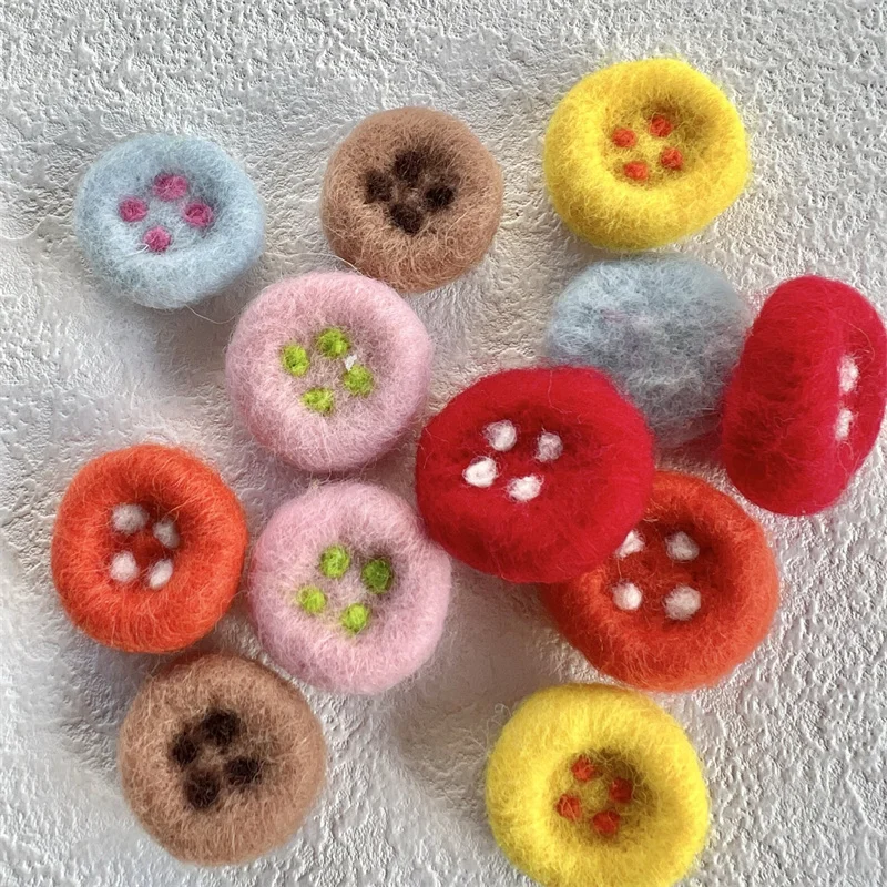 Winter style 40pcs/lot 30mm color pattern print geometry rounds shape wools beads diy jewelry garment hair accessory