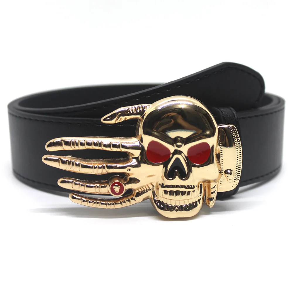 Halloween Gift Teen Belts Trendy Skull Head Claw Buckle Niche Belt Jeans Skirt Accessories Fashion All-Match Personality Belt