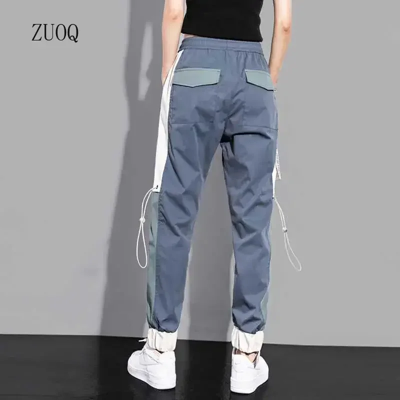 New Big Pockets Cargo Pants Women Ankle-length High Waist Drawstring Loose Streetwear Hip Hop Versatile Joggers Trousers Female - Image 4
