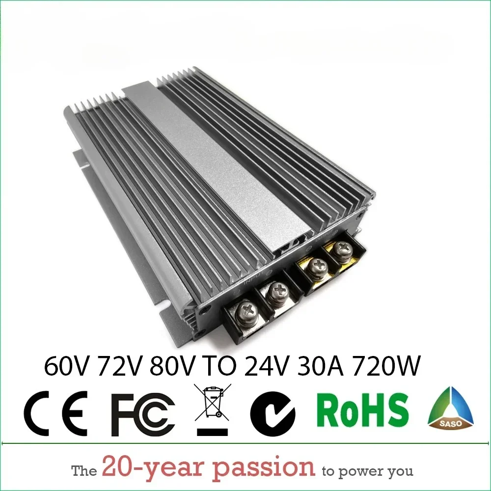 40-90V 36V 48V 56V 60V 72V to 24V 5A 10A 15A 20A 25A 30A 40A 50A DC Step Down Converter Voltage Regulator 72 Volt to 24 Volt CE