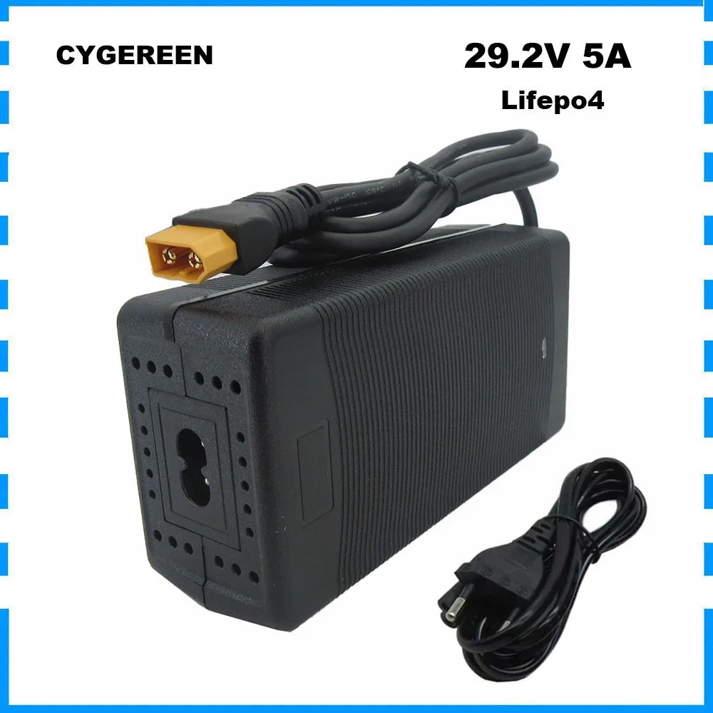 29.2V 5A Lifepo4 Battery Charger For 8S 24V 20AH 30AH 40AH Iron Phosphate LFP Solar System Fast Charger XT60 Port