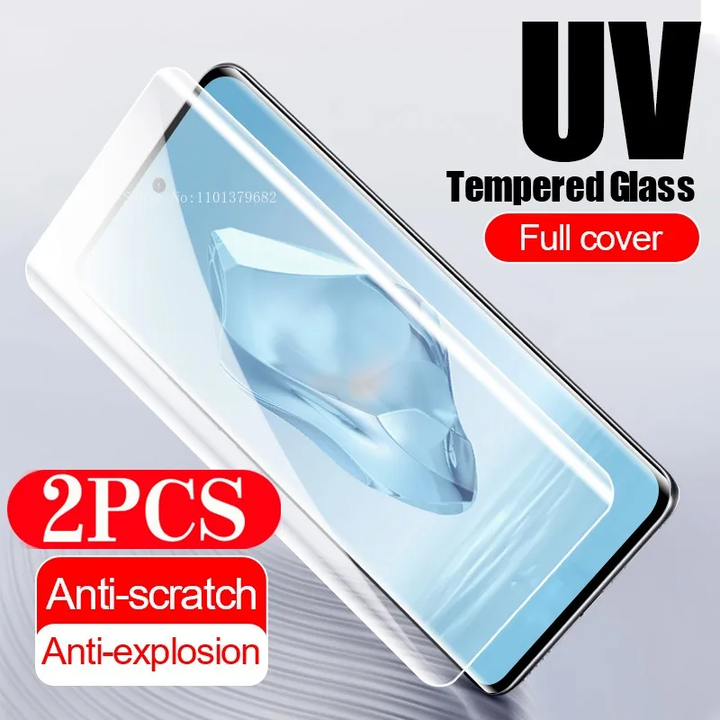 2Pcs full cover UV Glass smartphone protective film for oneplus 12 11 tempered glass phone screen protector 10 9 8 7 pro ACE 3 2