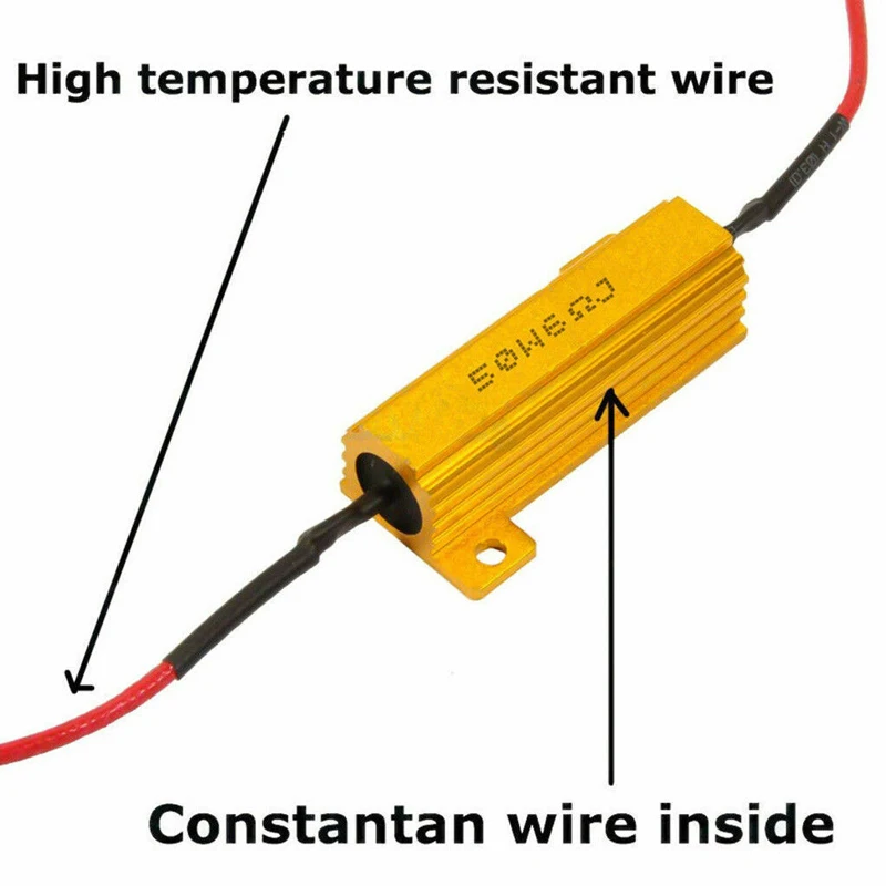 Resistencia de carga de balasto con indicador LED, 4 piezas, relé de velocidad de Flash, bombillas de señal de giro, 50W, 6 ohm