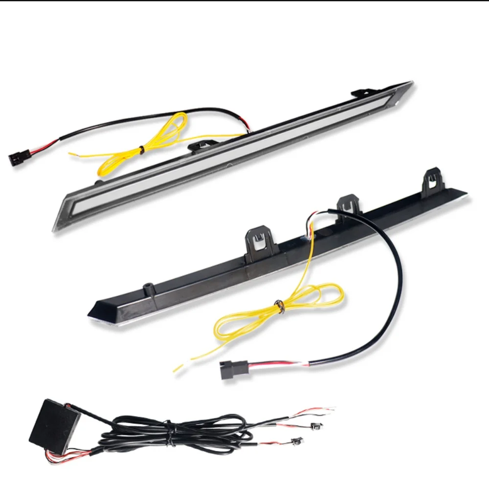 لتويوتا RAV4 2019 2020 2021 ثنائي اللون الأبيض LED المحرك الأمامي خليج هود DRL تشغيل أضواء ث/العنبر الديناميكي بدوره أضواء الإشارة #2