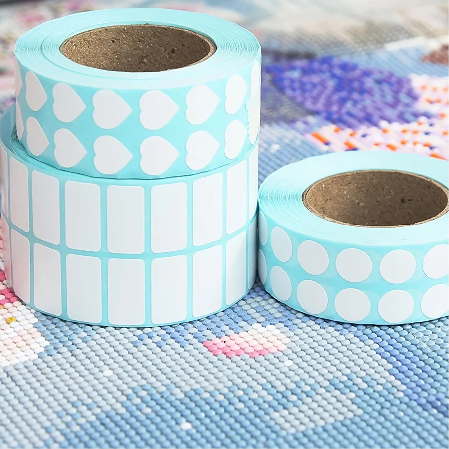 3000pcs/Rolls of Diamond-Patterned Label Blank stickers, Handwritten Notes, Kitchen Storage Labels Self-Adhesive