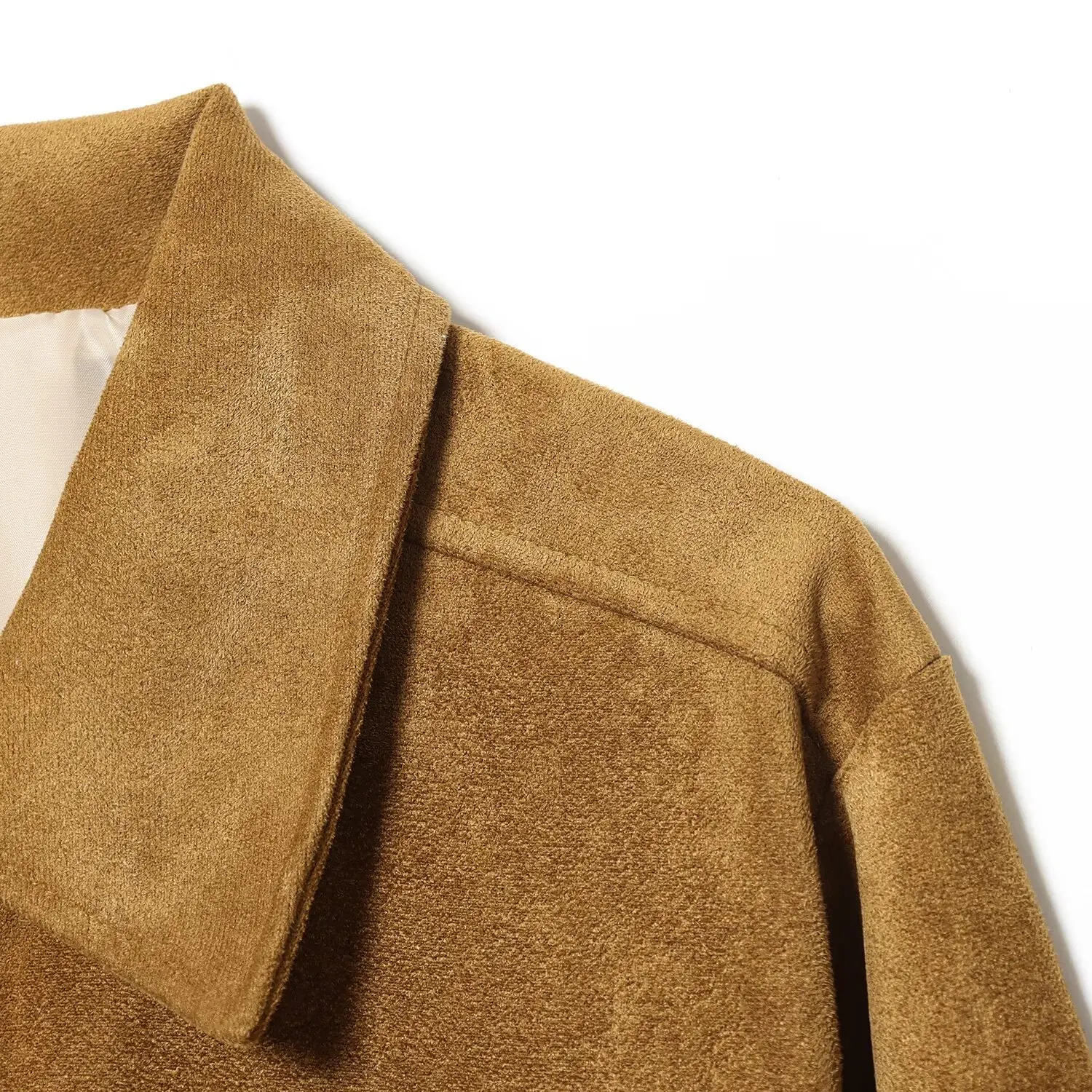 JNLEAOG Faionable ort Cappotto in pelle scamosciata per donna Autunno Nuovo design con bottoni Sle All-Match Sli Capispalla da donna Jaet