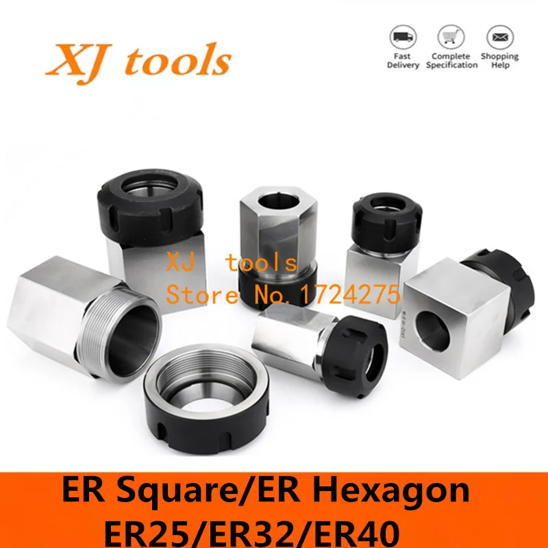 Praça Pinça Chuck Assento para Torno Cnc Gravura Máquina de Corte Porta-ferramentas Bloco Aço Duro Hex Er25 Er32 Er40 Alta Qualidade