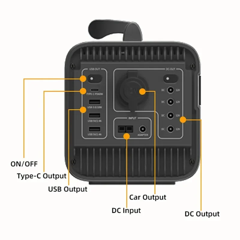 Solar Generator Power Station 600 Watts Pure Sine Wave Outdoor Use Emergency Portable Outdoor Power Station Mini Solar Generator