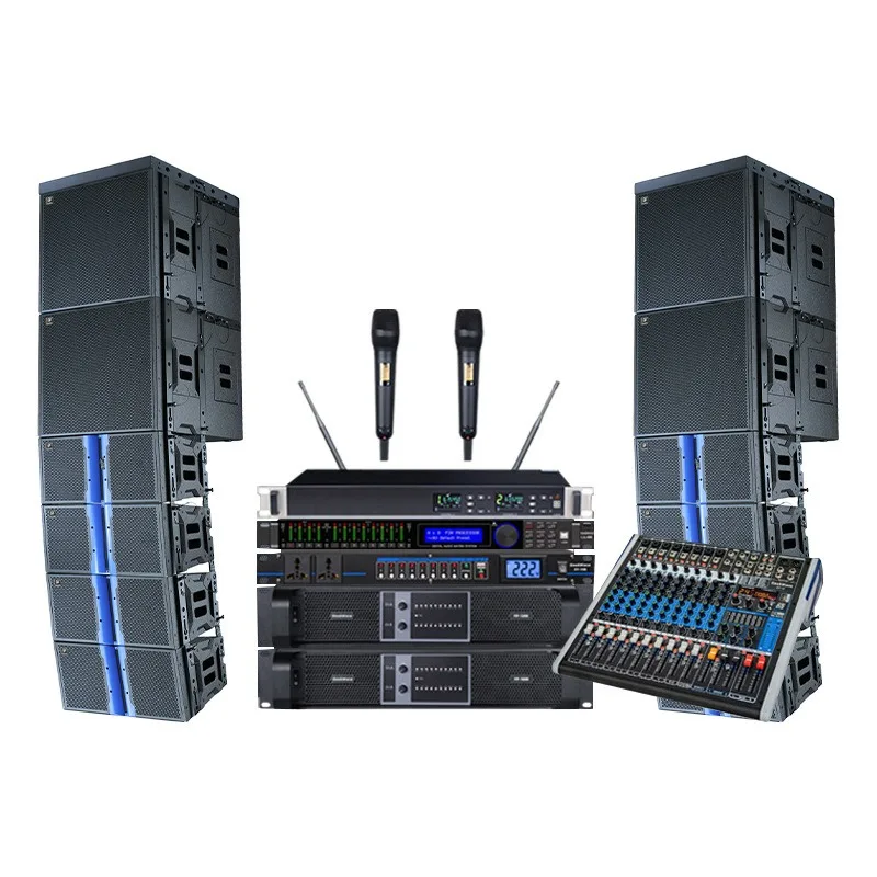 Outdoor waterproof speakers Double 10-inch linear array speakers Large stage performance audio Conference room