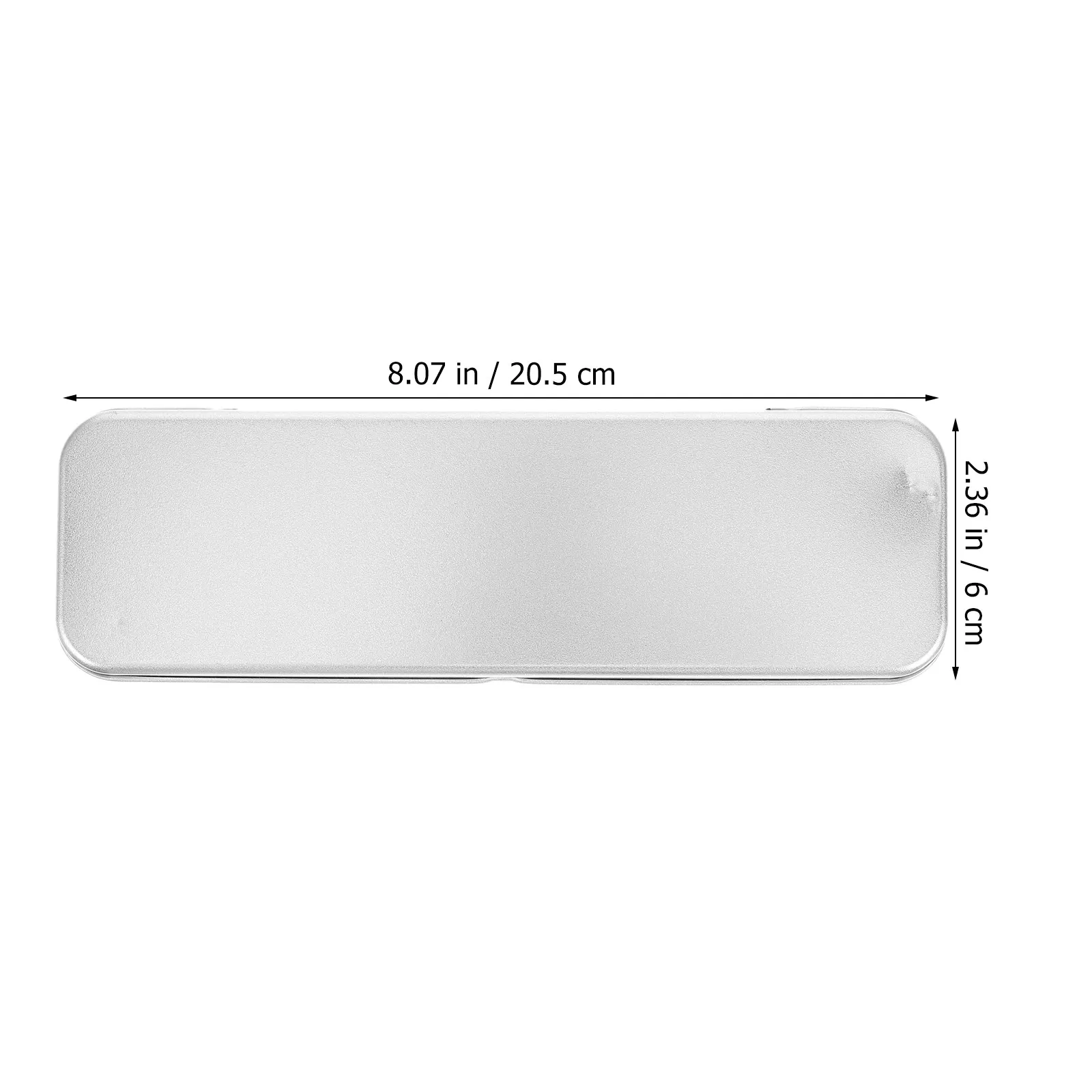 1Pcs Pencil Box Silver Iron Tinplate Rectangular Single-Layer Metal Pen Container for Students School Stationery Supplies