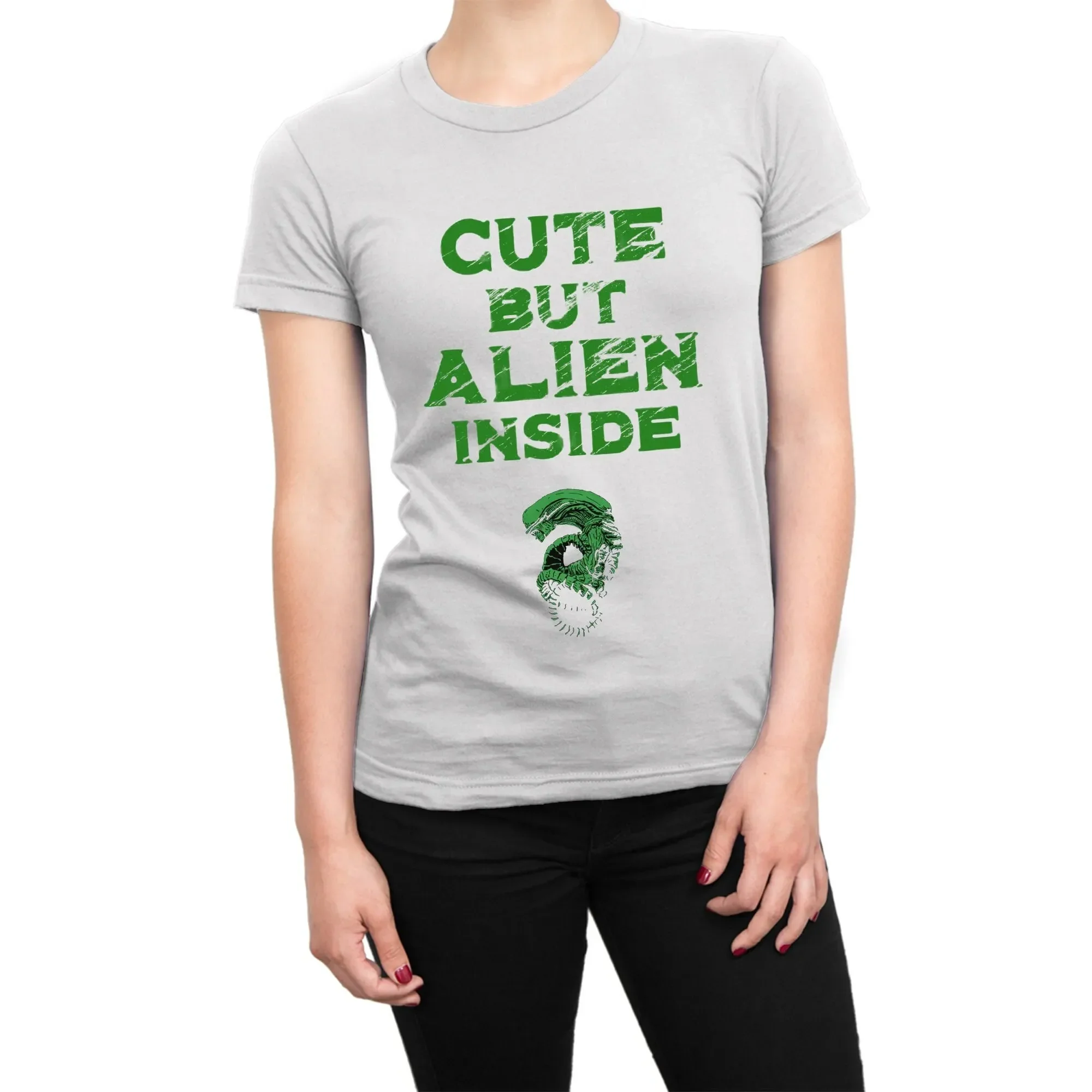 Cute But Alien Inside LADIES T Shirt baby facehugger statement tee present gifts for her