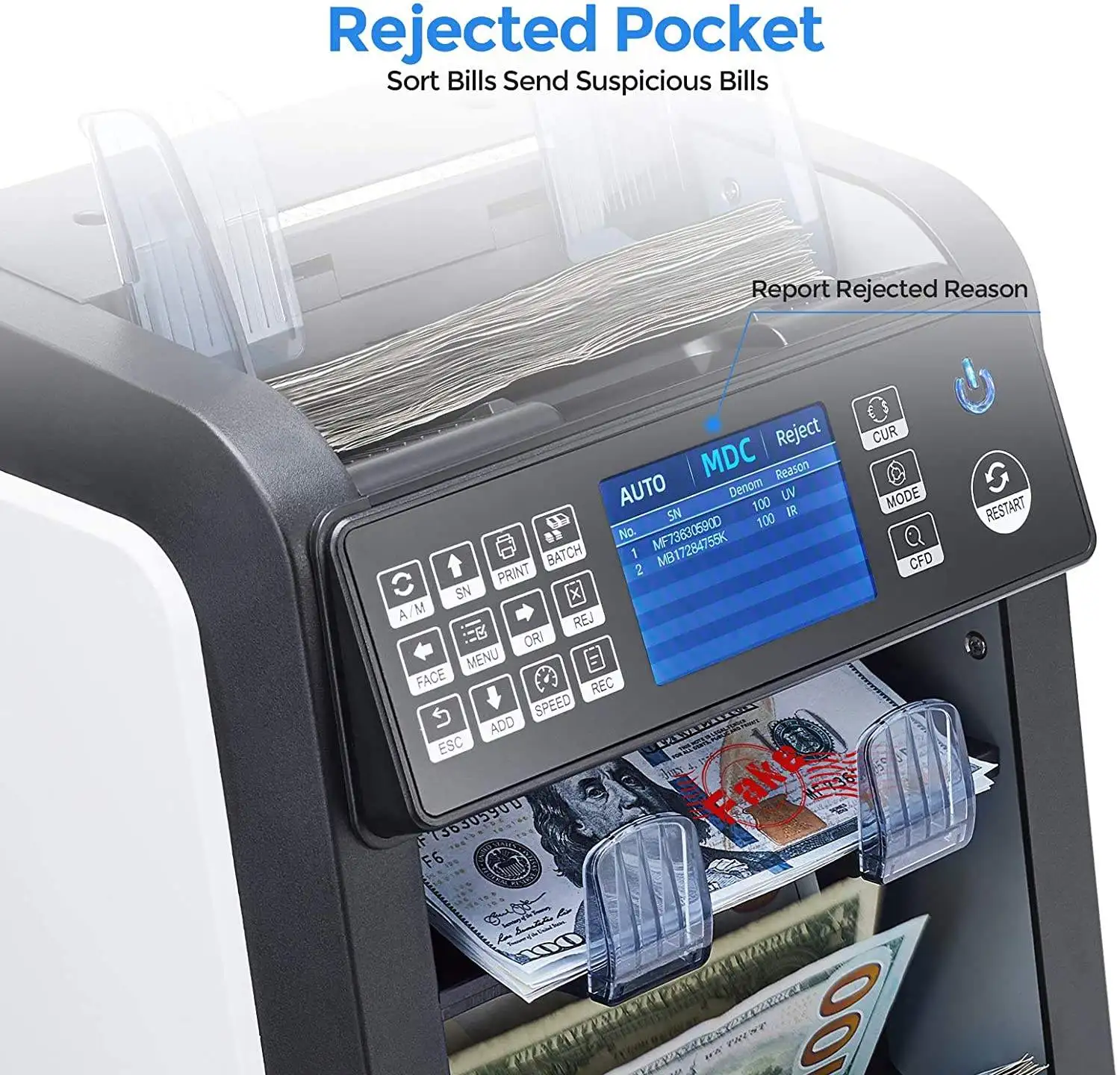 CIS Multi Valuta Sorter Mix Waarde 2-pocket Bill Value Counter Bankbiljetteneller Cash Counting Machine Bill Counters AL-950