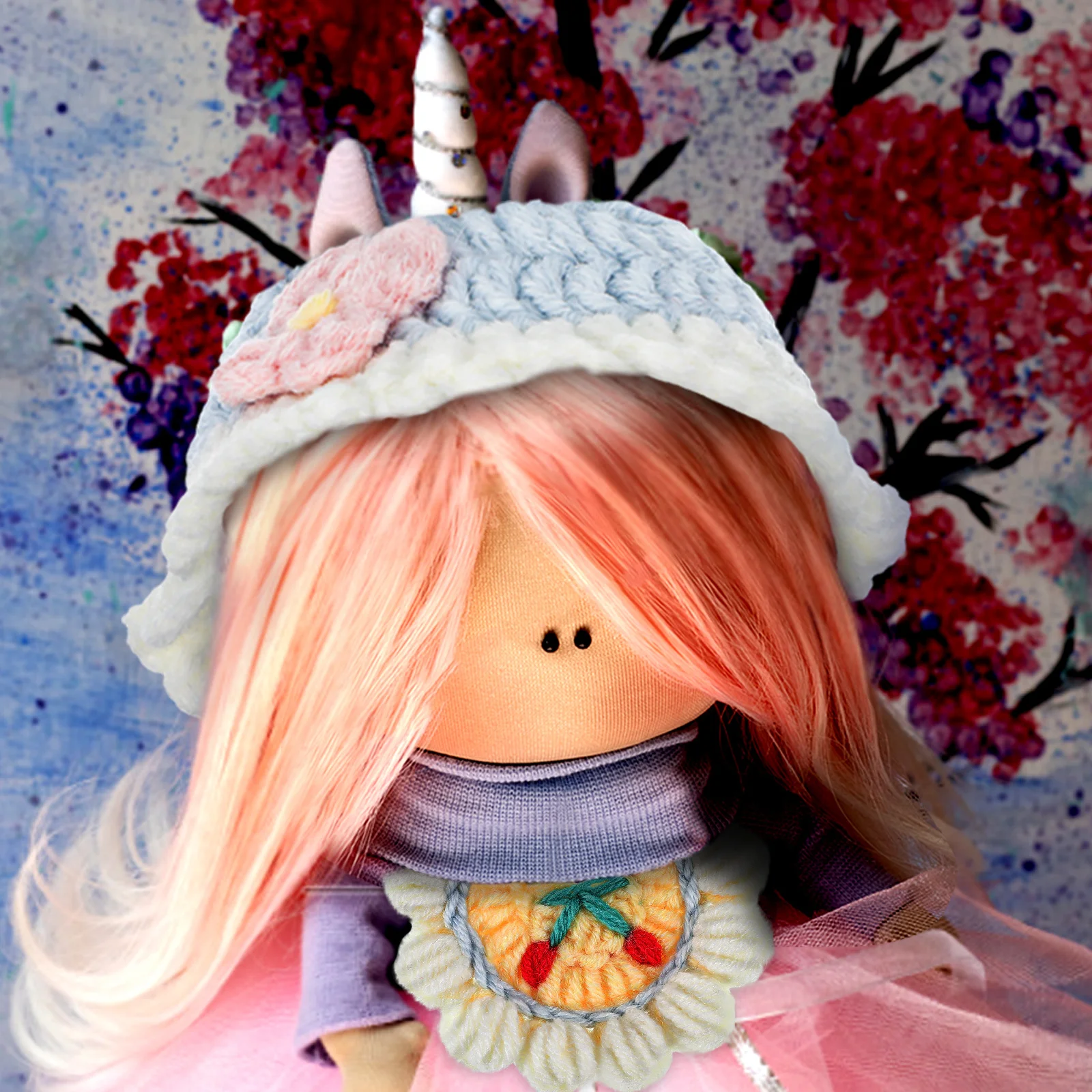 

1Set Soft and Snug Fitting Outfit for 17cm Figures Knitted Hat and Bandana Bib for Creative Dollhouse Play