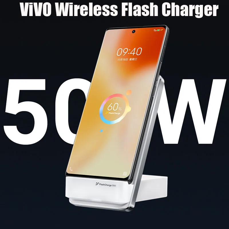 

Original ViVO 50W Wireless Flash Charger Vertical Charger For Vivo X Fold 3 Pro X100S X Note X80 Pro X90 Pro Plus X Fold 2