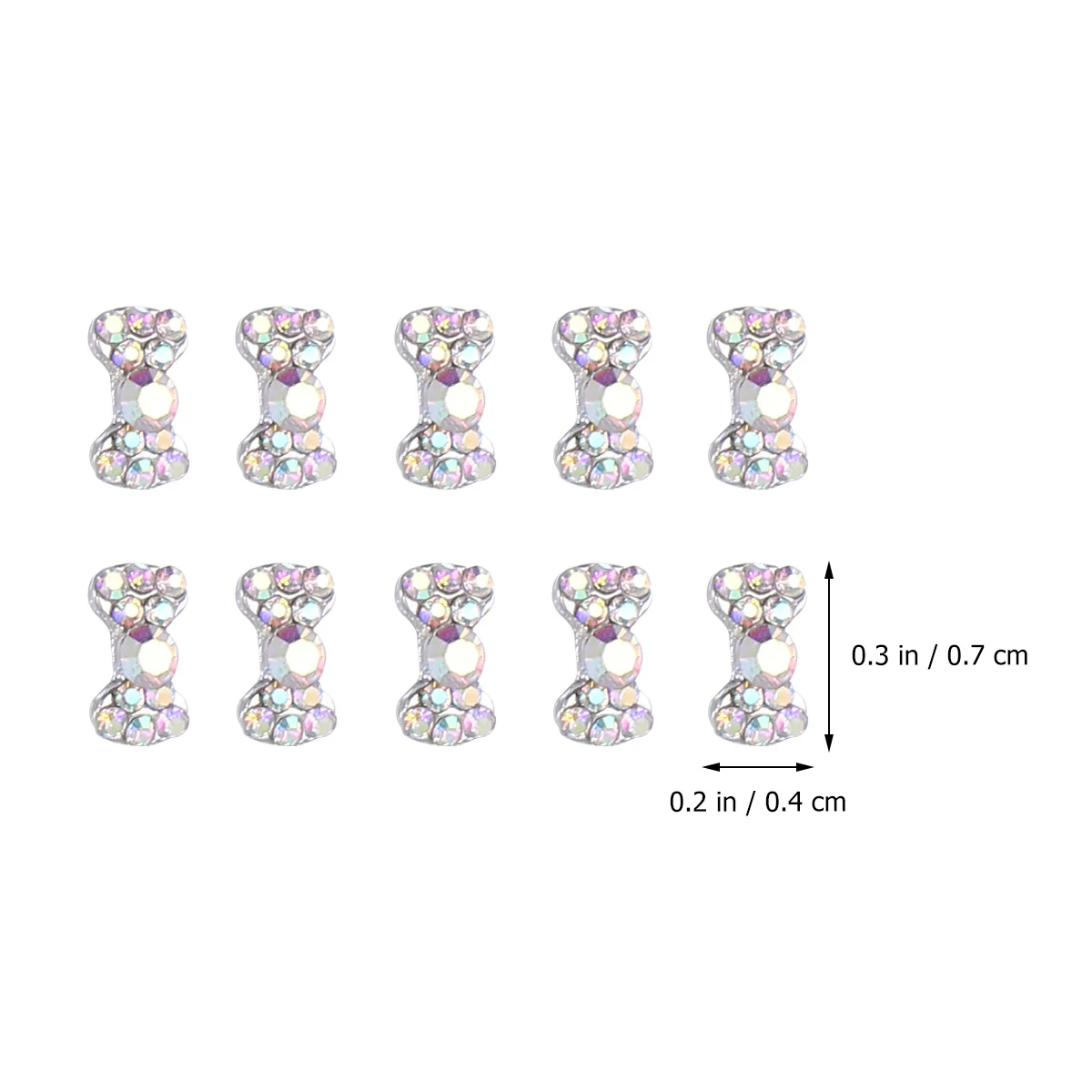 

20Pcs Nail Art Rhinestones Bow Crystal Glitter Stickers DIY Glamorous Shiny Nail Decoration for Gel Polish False Natural Nails