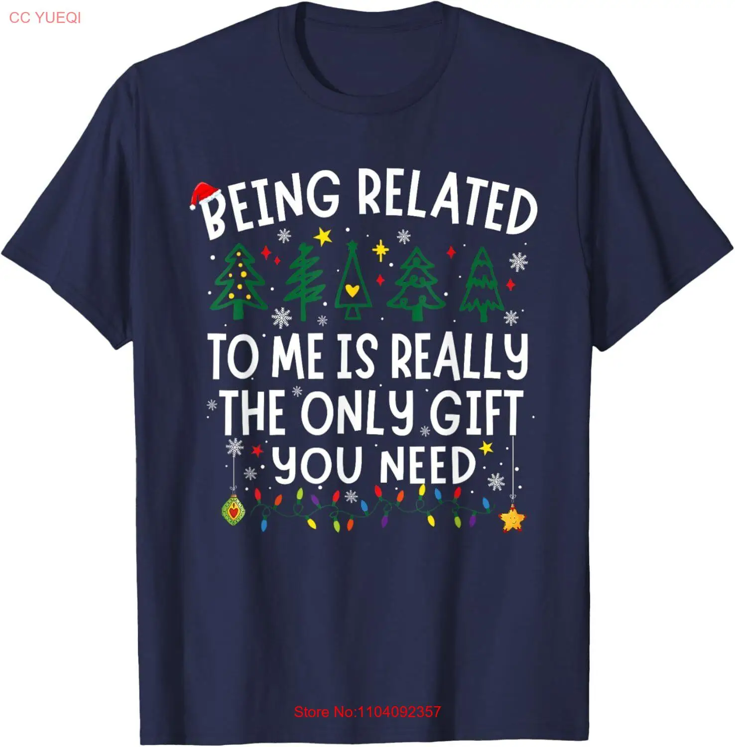 

Being Related To Me Funny Christmas Women Men Kids Family T-Shirt Hoodie