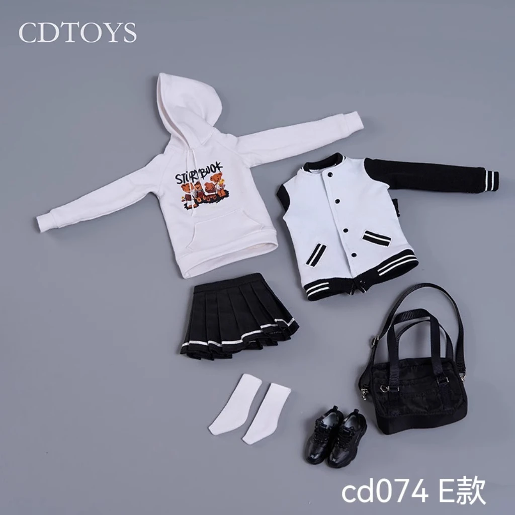 Dtoys Cd074 1/6 femme soldat maillot de Baseball pull à capuche jupe plissée ensemble pour 12 pouces figurine poupée jouets
