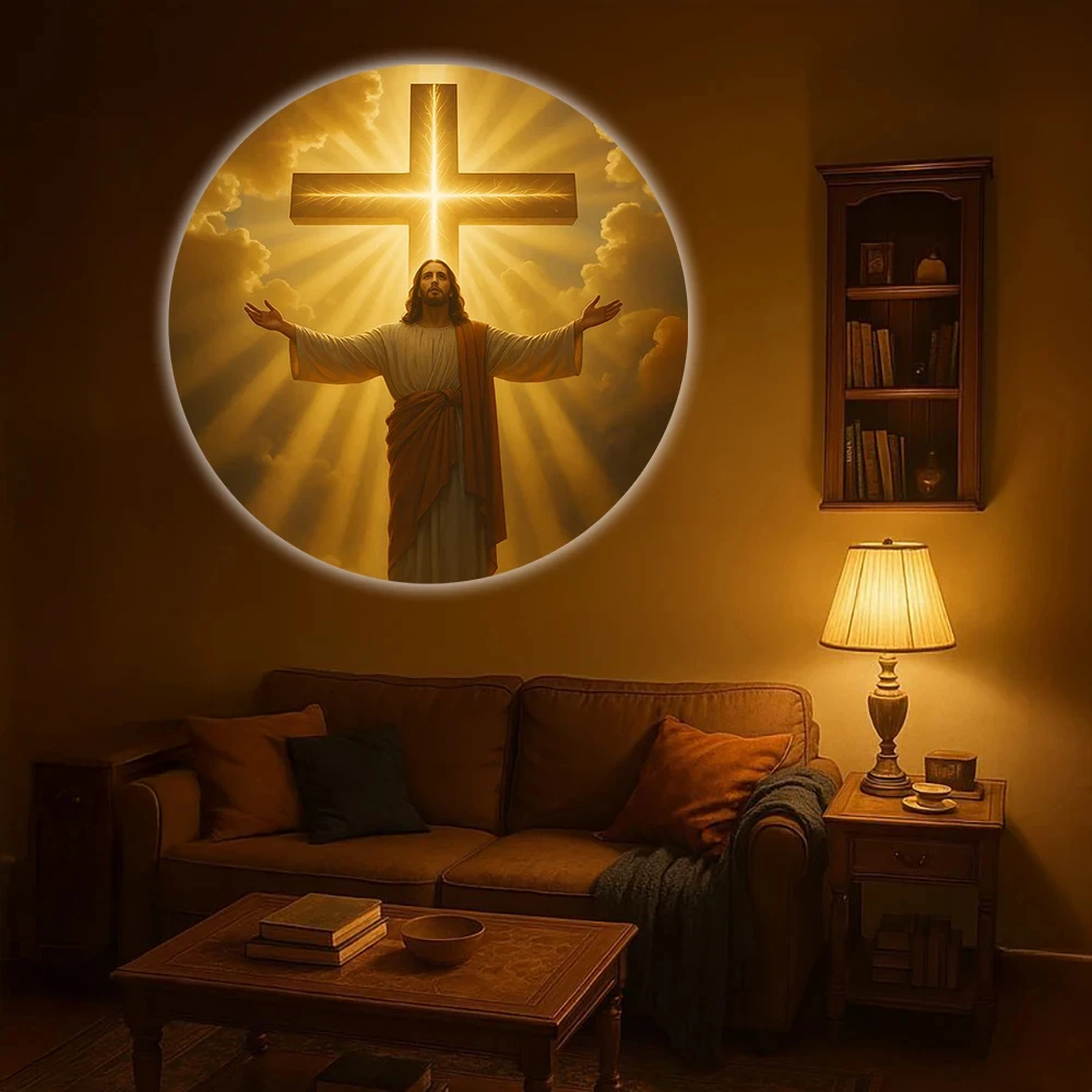 Jesus-themed Projection Lights, 6-patterns Living Room Ambiance Lamp, Wall/ceiling Decoration, USB Night Lights Festival Gifts