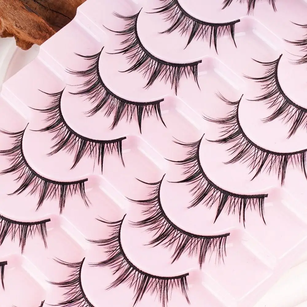 Nieuwe taps toelopende valse wimpers Zwart C-gekruld individuele wimpers Anime-wimpers