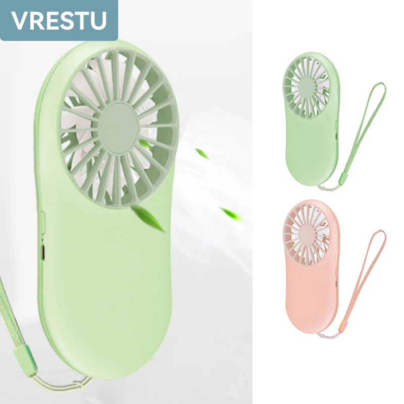 Mini Fan Rechargeable Handheld Fan Air Cooler for Home Office Desk Outdoor Travel 3 Speeds with Lanyard Portable USB Appliances