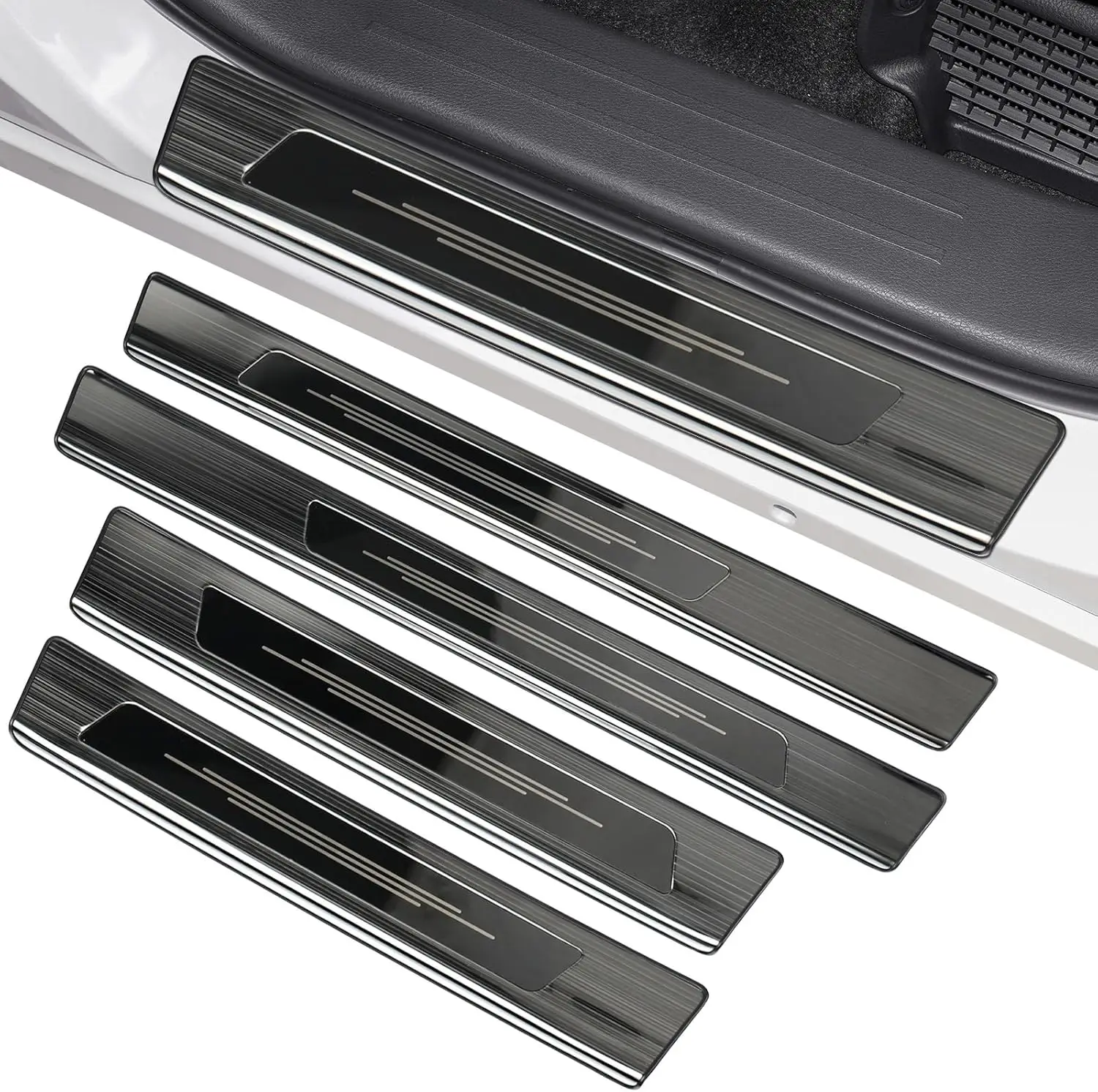

Stainless Steel Door Sill Protector for Toyota Sienna 2021-2025 Accessories Interior Door Entry Guard Cover Trim Black brushed