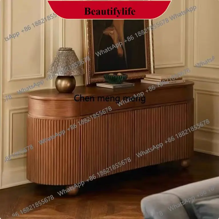 

z183 French medieval solid wood dining side cabinet, wall storage and storage integrated cabinet, retro home entrance cabinet