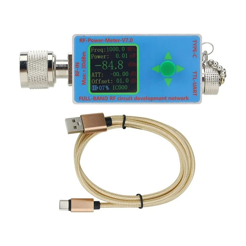 N-Type 100K-10Ghz V7.0 RF Power Meter TTL Software Communication TYPE-C USB Data Export Power Detector RF Attenuator