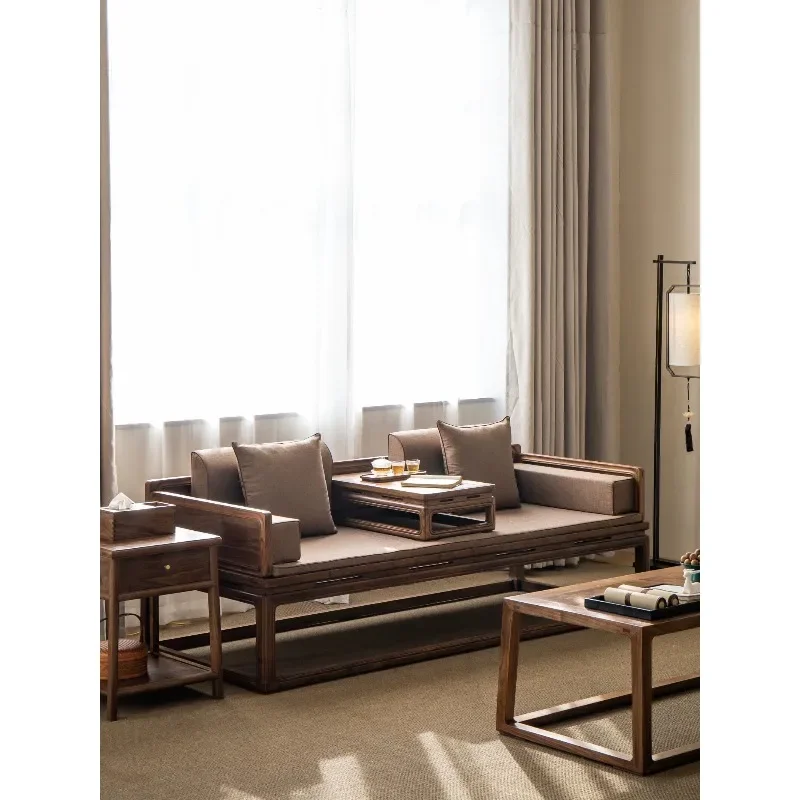 North American black walnut beauty couch old elm new Chinese solid wood Arhat bed modern simple small apartment ancient bed
