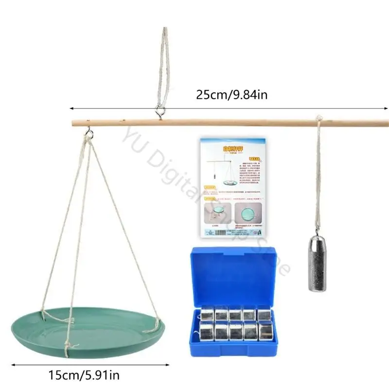 96BA Balkenbalance-Lehrset zum Vergleichen der Gegengewichtsposition und der Tablettlast, DIY-Holzhebelanordnung mit Gewichten – Detail 6