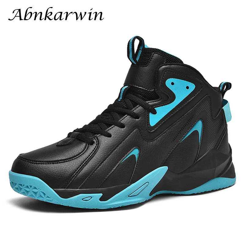 Men Basketball Shoes High Top Sneakers PU Leather Autumn Winter Plush Warm Plus Big Size 48 49 50 51 Dropshipping