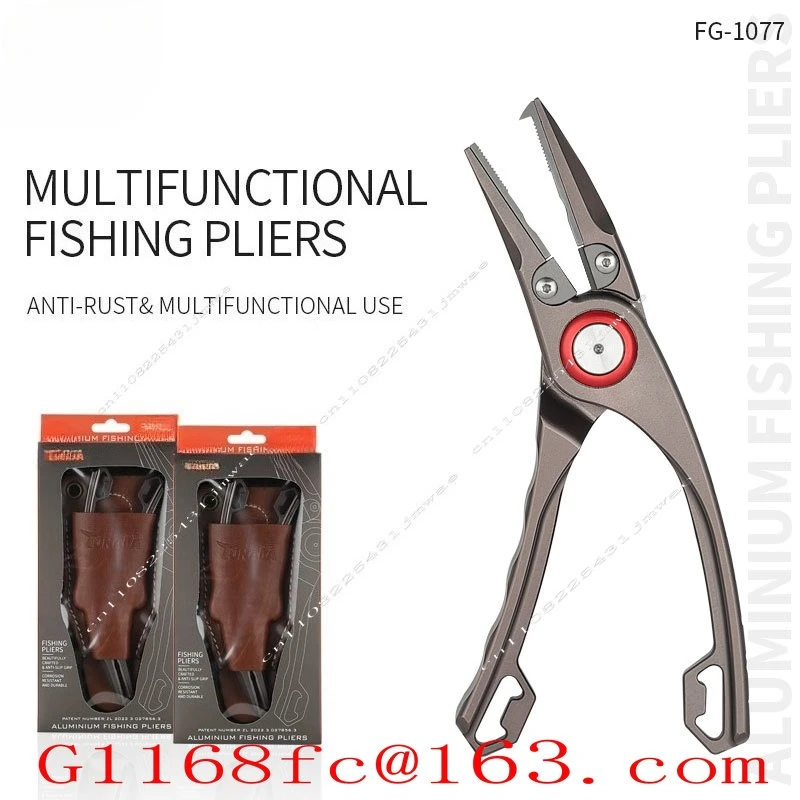 High Quality Titanium Alloy Leather Case Lettering Multi-function Fast Line Cutting Fishing Pliers Parts
