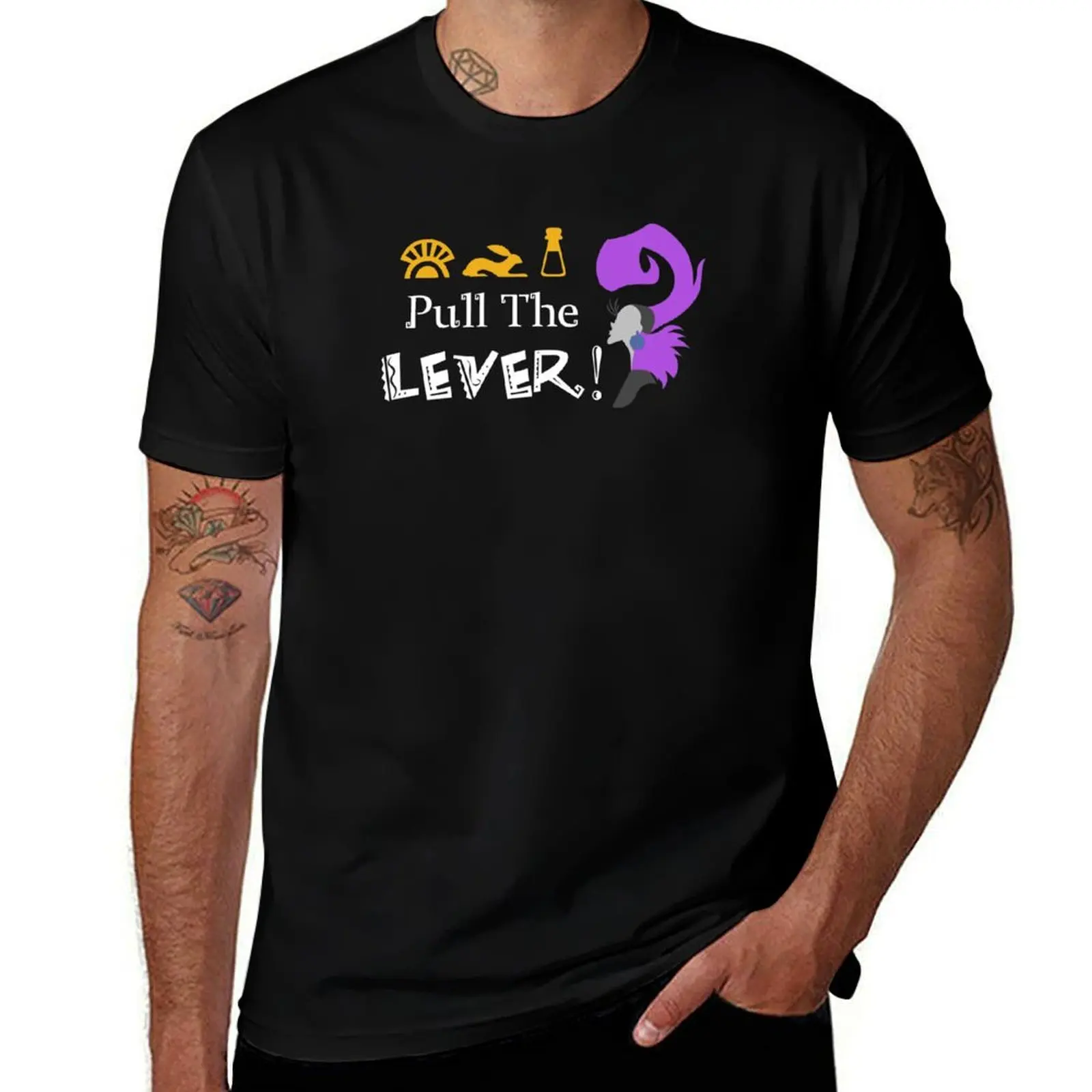 Pull The Lever T-Shirt Fashion Graphic Tee for Men T-Shirt