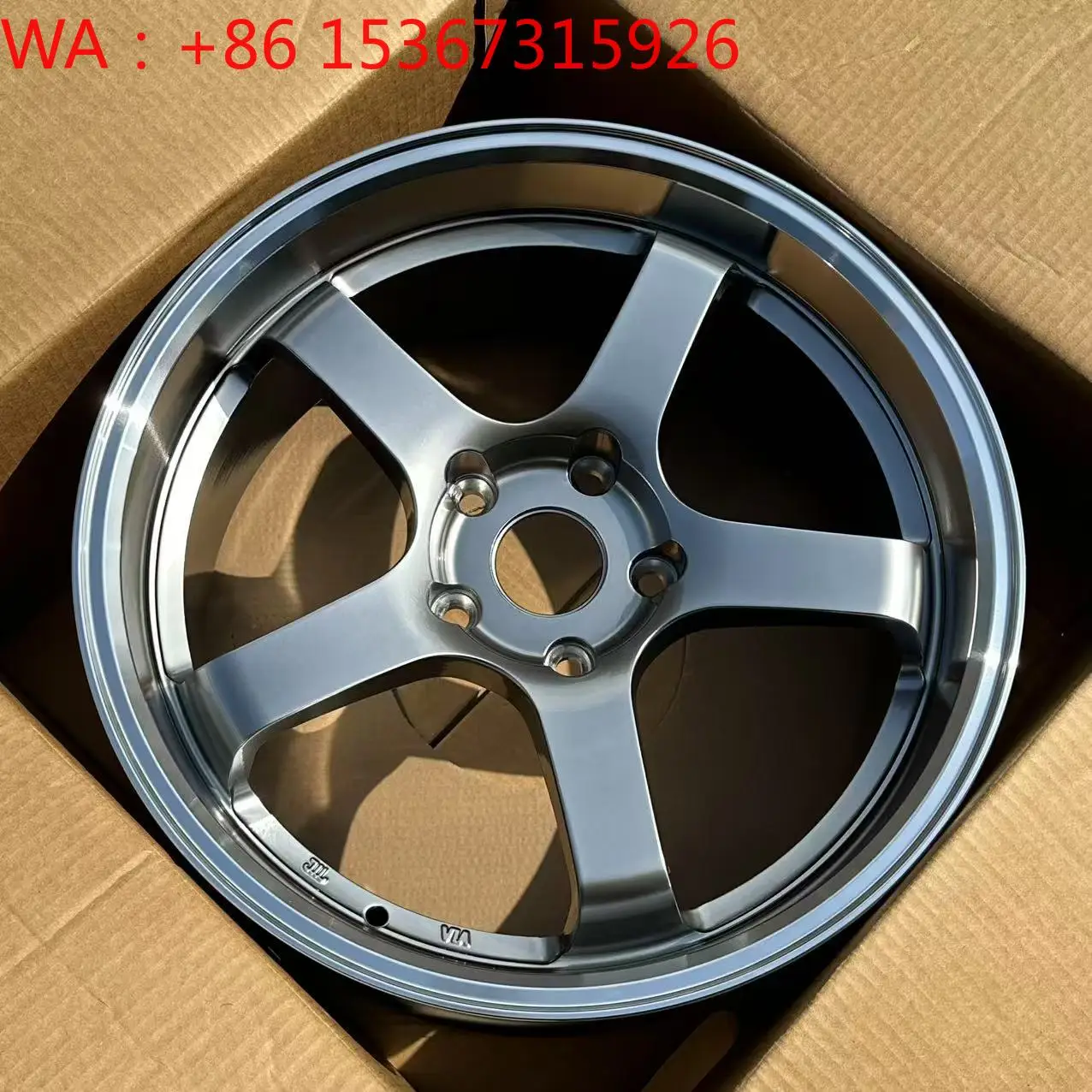 18 Inch Five Spoke Brushed Lip JDM Flow Form Aluminum Alloy Passenger Car Wheels Multi PCD Universal Modified Rims