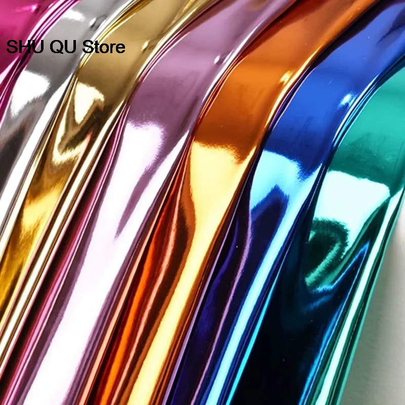 New Coated Fabric Gold Silver Color Glossy Mirror Surface Thin Photo Background Cloth Decorative Cloth Apparel for Diy Sewing