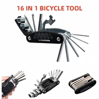 16 in 1 Multipurpose Bike Repair Tool Kits Bicycle Multi Tool Screwdriver Tire Levers Hex Spoke Wrench Folding Repair Tools