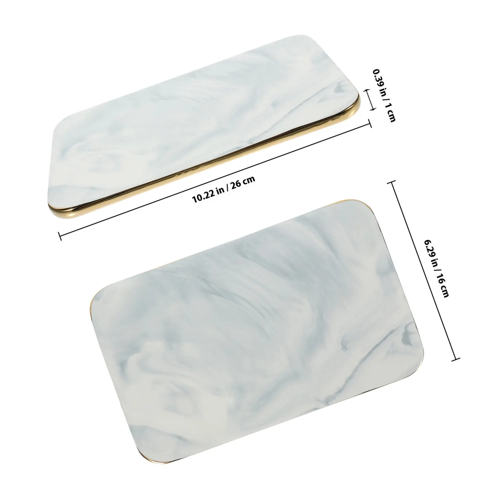 Marble Pattern Ceramic Tray Rectangle Cutting Board Household Kitchen Accessory Multi Purpose Food Serving Board