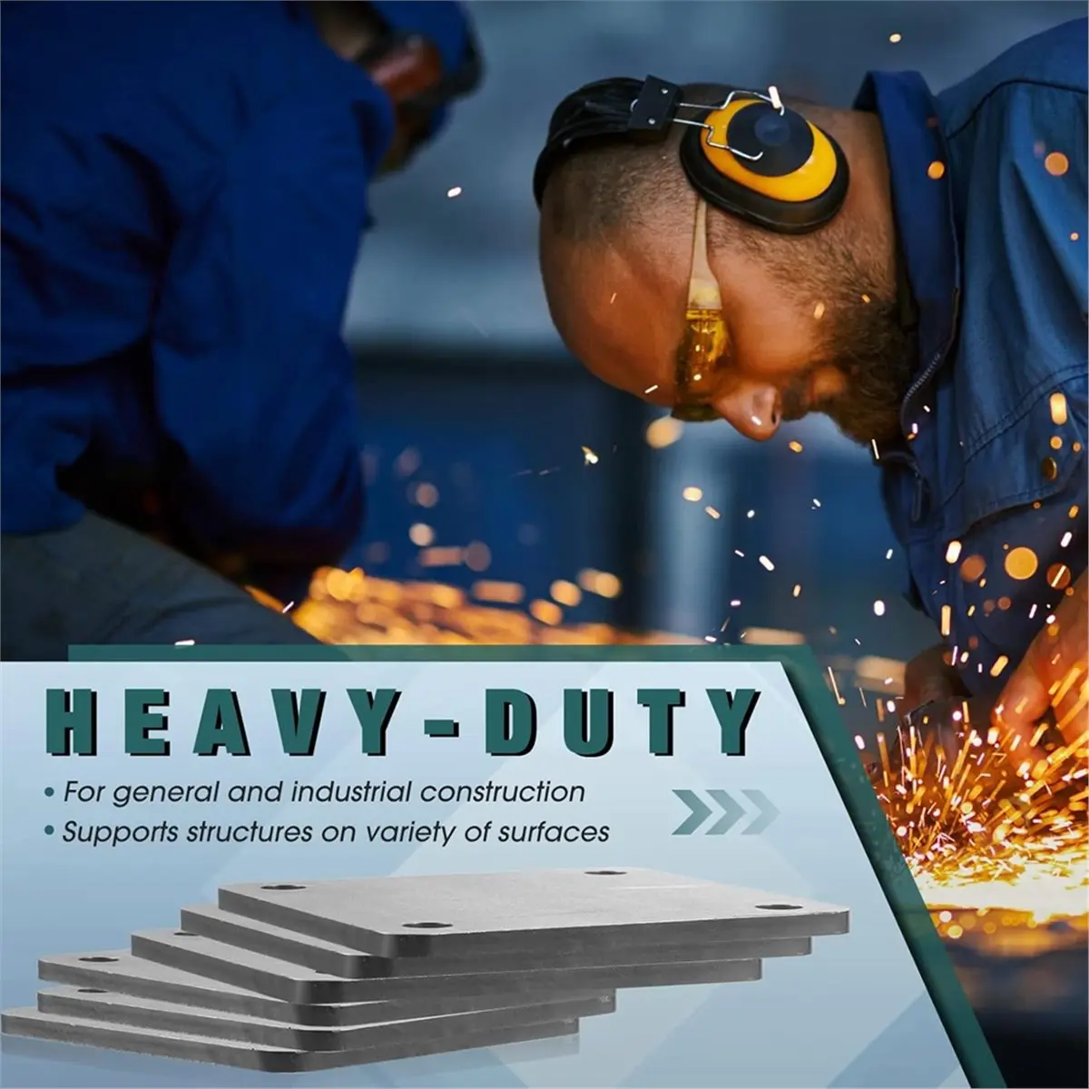 

2 Pcs Laser Cutting Flange Blank Square Circular Weldable Carbon Steel A36 High Hardness Hardware Flange