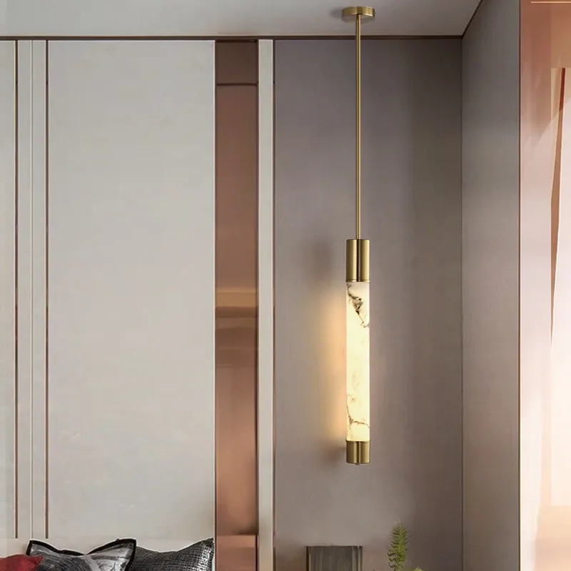 Marble wall lamp hotel bedside corridor lobby villa long pole wall lamp