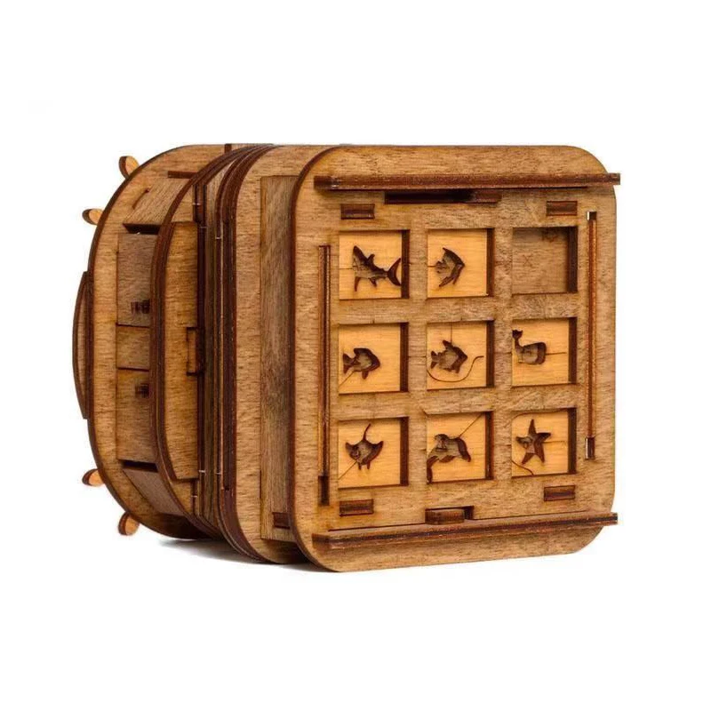 3D Puzzle Box Para Adultos, IQ Game Nível 10, Quebra-cabeça De Madeira, Alta Dificuldade