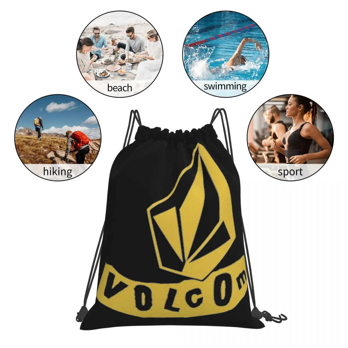 Volcom-Sacs à dos avec logo, sacs à dos portables décontractés, sacs de proximité Wstring, sac de poche pour chaussures, sacs de livre pour voyage et école